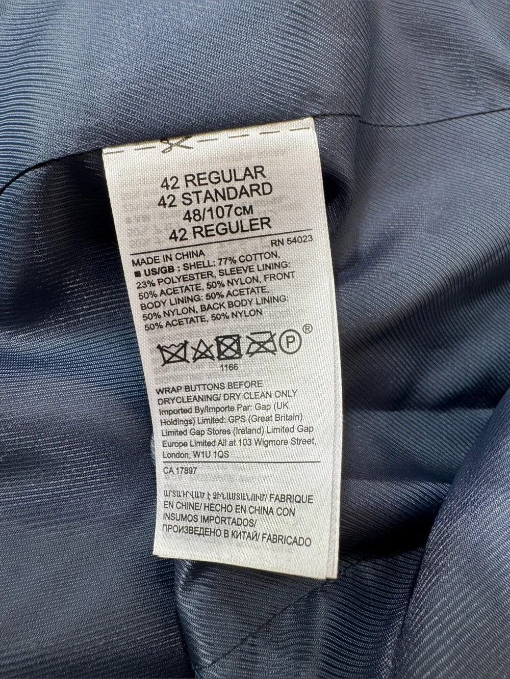 Banana Republic Men’s 42R Blue Slim Stretch Cotton Blazer Jacket Sport Coat